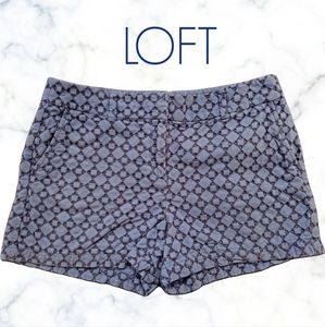 ☆SOLD☆  LOFT Ann Taylor Eyelet Embroidered Blue Mid Rise Shorts Women's Size 8